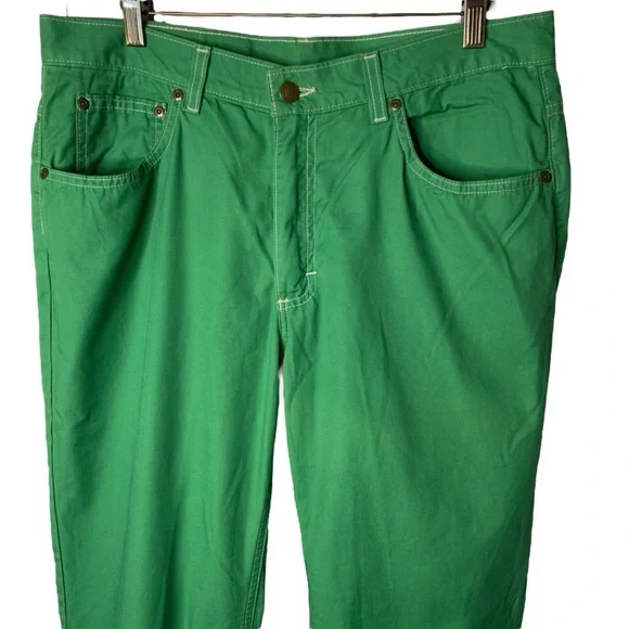 Bills Khakis 5 Pocket Twill Pants 32 x 31 Green Straight Fit Cotton Made In USA - Picture 2 of 9